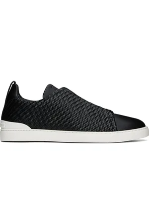 Ermenegildo Zegna Baskets Triple Stitch™ noires en cuir PELLETESSUTA™