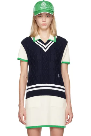 Sporty & Rich Gilet bleu marine à logo SRC