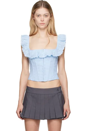 DANIELLE GUIZIO Débardeur de style corset Bettina bleu
