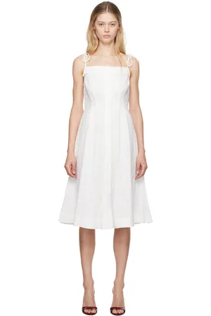 DANIELLE GUIZIO Robe midi Acadia blanche