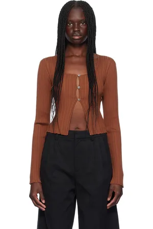 Holzweiler Cardigan orange en tricot côtelé