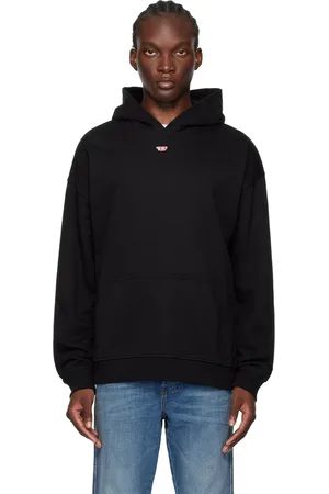 Diesel Pull à capuche droit noir à écusson à logo