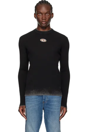 Diesel Pull Darin-A noir en tricot côtelé