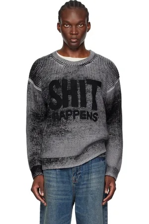 R13 Pull boyfriend noir et gris