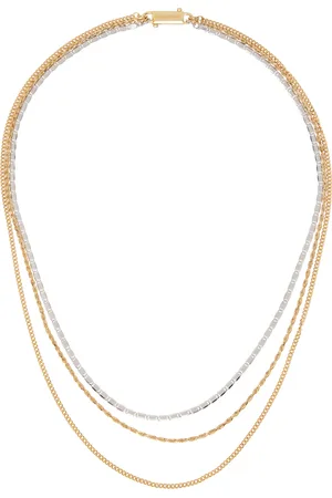 númbering Collier #7743 argenté et doré