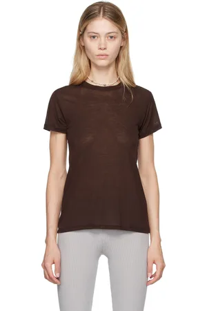 Baserange T-shirt brun en lyocell de bambou