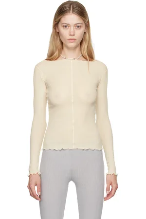 Baserange T-shirt à manches longues Pama blanc cassé