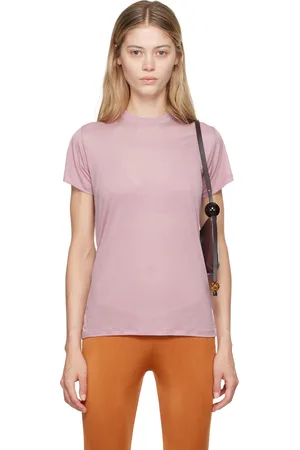 Baserange T-shirt mauve en lyocell de bambou
