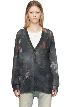 R13 Cardigan boyfriend noir en cachemire