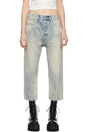 R13 Jean ajusté bleu à entrejambe bas