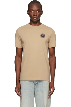 Moncler T-shirt taupe à écusson à logo de football