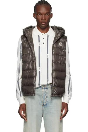 Moncler Veste Barant brune rembourrée en duvet