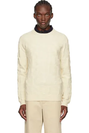 Moncler Pull blanc cassé en laine