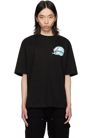 AMIRI T-shirt noir à images à logo aérographiées