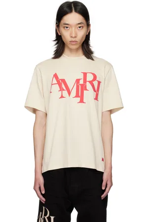 AMIRI T-shirt beige à logo modifié