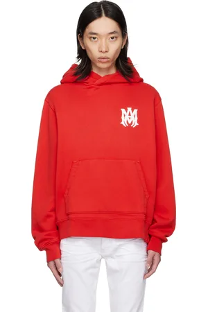 AMIRI Pull à capuche rouge à monogramme - Core