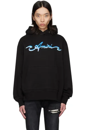 AMIRI Pull à capuche noir à logo modifié imprimé