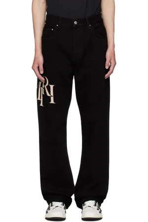 AMIRI Jean droit noir à appliqué à logo modifié