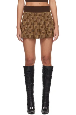MISBHV Minijupe brune à monogrammes