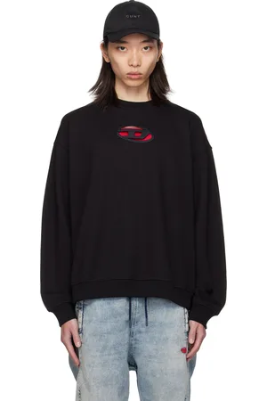 Diesel Pull molletonné droit noir à appliqué à logo