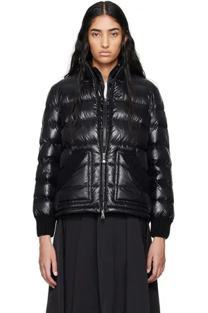 Moncler Blouson court Arcelot noir rembourré en duvet