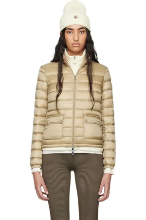 Moncler Blouson Lans beige rembourré en duvet