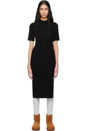 Moncler Robe midi noire en viscose