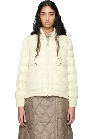 Moncler Blouson écourté Arcelot blanc cassé rembourré en duvet