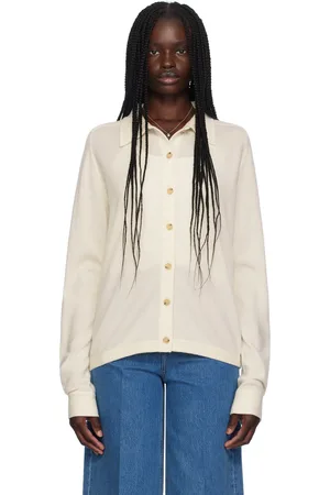 Totême Cardigan blanc cassé à manches raglan