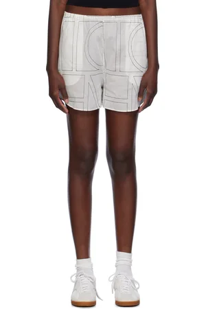 Totême Short blanc à monogrammes