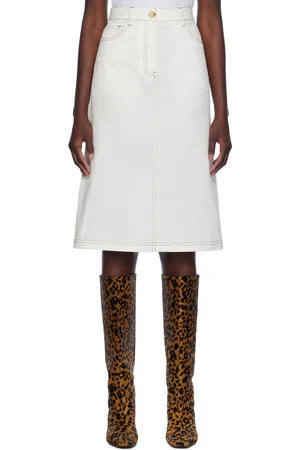 Totême Jupe midi blanche en coton lavé