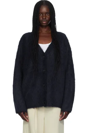 Totême Cardigan droit bleu marine exclusif à SSENSE