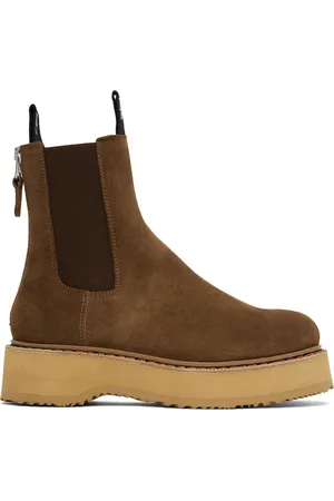 R13 Bottes chelsea brunes à semelle crantée