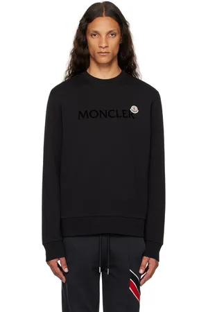 Moncler Pull molletonné noir à logo floqué