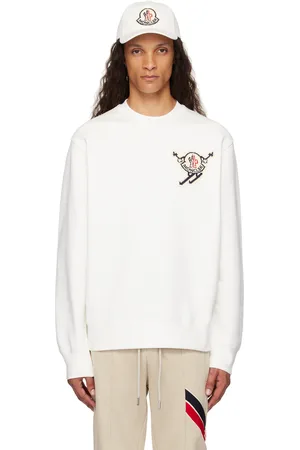 Moncler Pull blanc à appliqué
