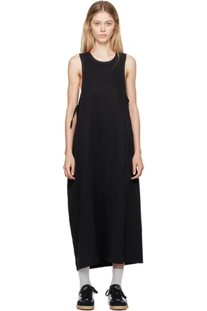 Y-3 Robe midi noire à cordon coulissant