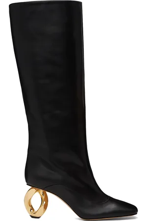J.W.Anderson Bottes hautes noires à talon sculptural