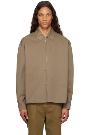 LE 17 SEPTEMBRE Chemise brune à demi-glissière et à boutons