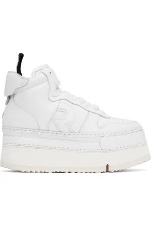 R13 Baskets montantes Riot blanches en cuir