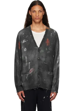 R13 Cardigan boyfriend noir en cachemire