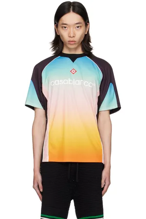 Casablanca T-shirt de football multicolore à effet dégradé