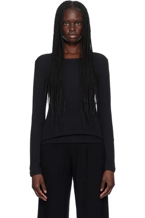 Leset T-shirt à manches longues ajusté noir