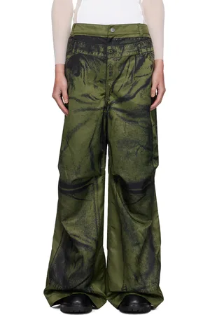 Jean Paul Gaultier Pantalon cargo kaki à image trompe l