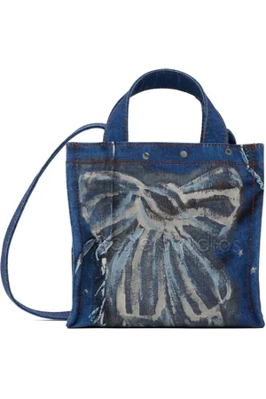 Acne Studios Mini cabas bleu à logo