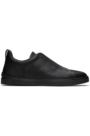 Ermenegildo Zegna Baskets Triple Stitch™ noires en cuir de cerf