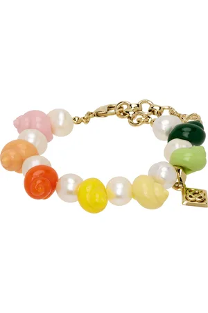 Casablanca Bracelet doré et multicolore à coquillages et à perles