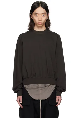 Rick Owens Pull molletonné gris à col ras du cou - Porterville