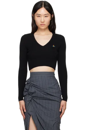 Vivienne Westwood Pull écourté Bea noir à col en V