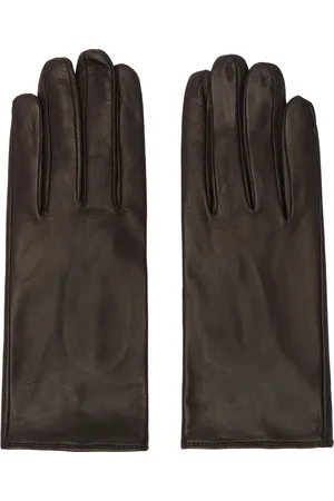 DRIES VAN NOTEN Gants bruns en cuir souple