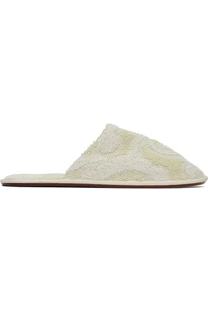 The Row Chaussons Frances vert et blanc cassé